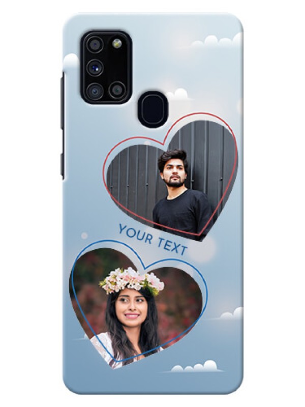 Custom Galaxy A21s Phone Cases: Blue Color Couple Design 