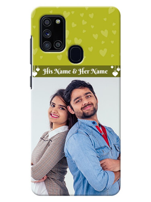 Custom Galaxy A21s custom mobile covers: You & Me Heart Design