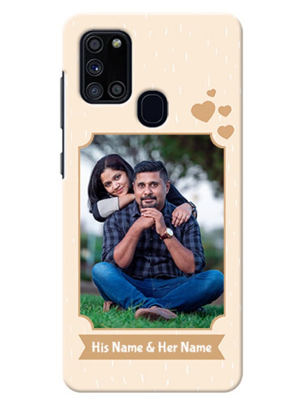 Custom Galaxy A21s mobile phone cases with confetti love design 