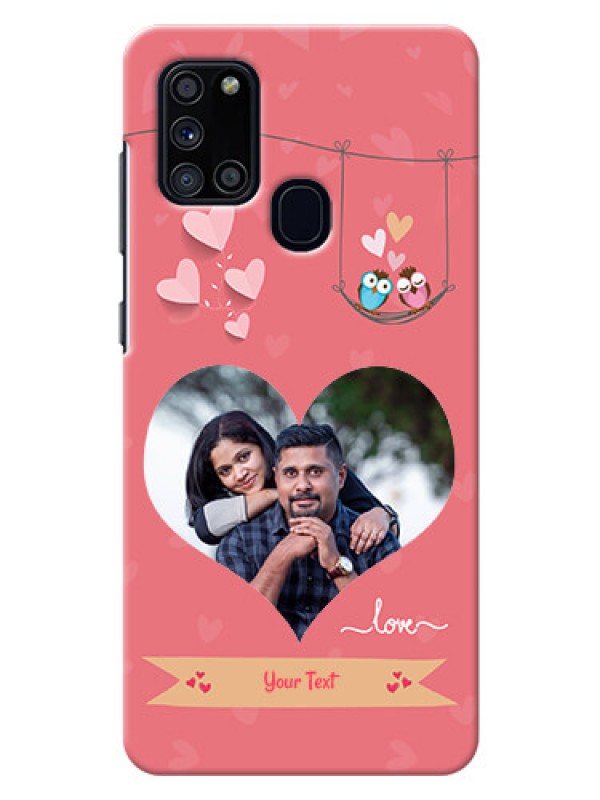 Custom Galaxy A21s custom phone covers: Peach Color Love Design 