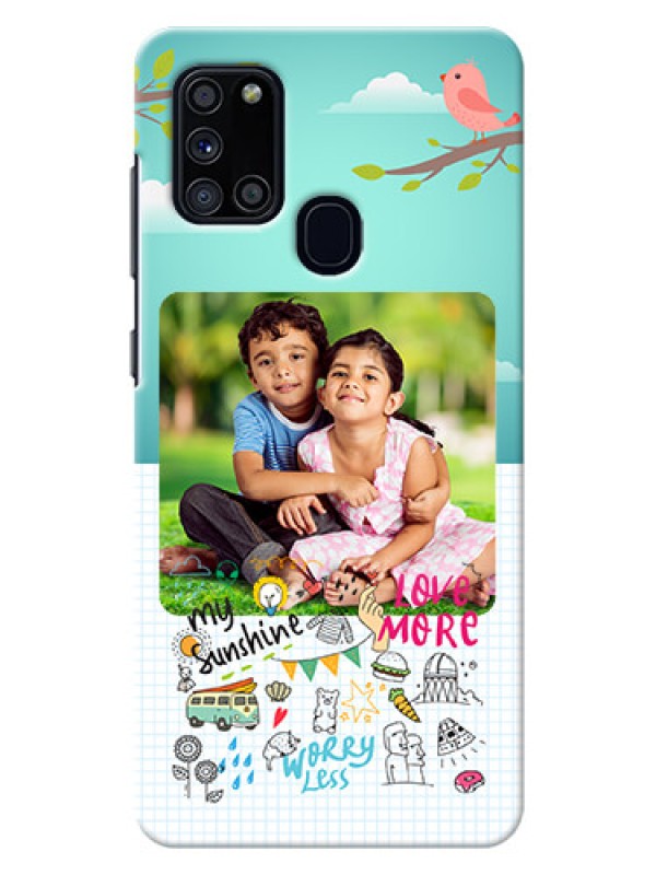 Custom Galaxy A21s phone cases online: Doodle love Design