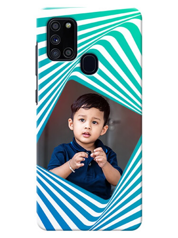 Custom Galaxy A21s Personalised Mobile Covers: Abstract Spiral Design