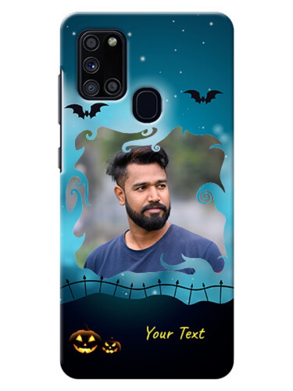 Custom Galaxy A21s Personalised Phone Cases: Halloween frame design