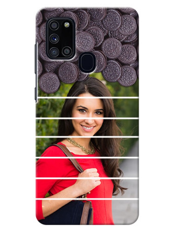 Custom Galaxy A21s Custom Mobile Covers with Oreo Biscuit Design