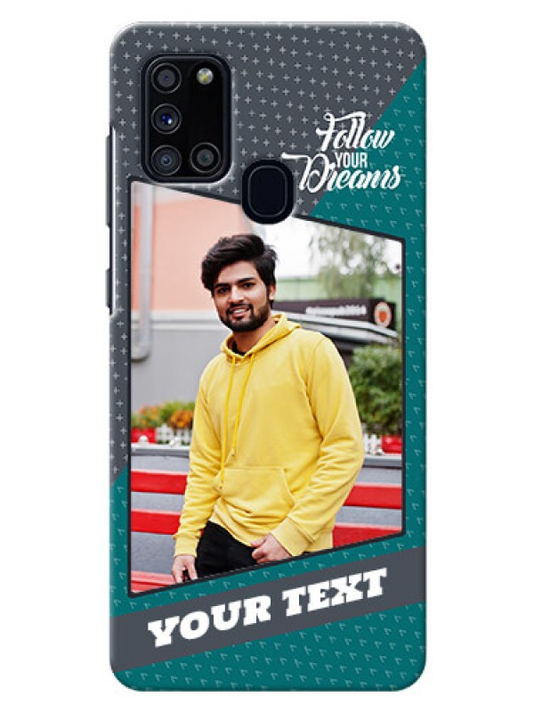 Custom Galaxy A21s Back Covers: Background Pattern Design with Quote