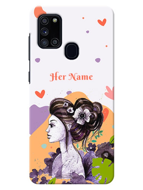 Custom Galaxy A21S Custom Mobile Case with Woman And Nature Design