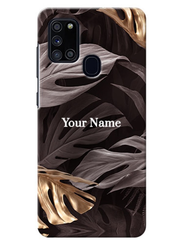 Custom Galaxy A21S Mobile Back Covers: Wild Leaves digital paint Design