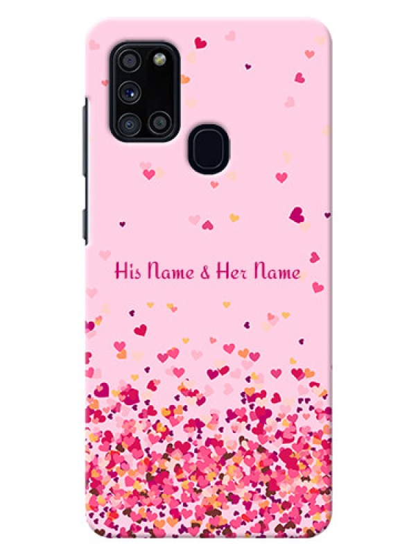 Custom Galaxy A21S Phone Back Covers: Floating Hearts Design