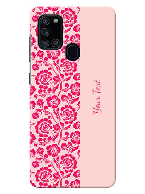 Custom Galaxy A21S Phone Back Covers: Attractive Floral Pattern Design