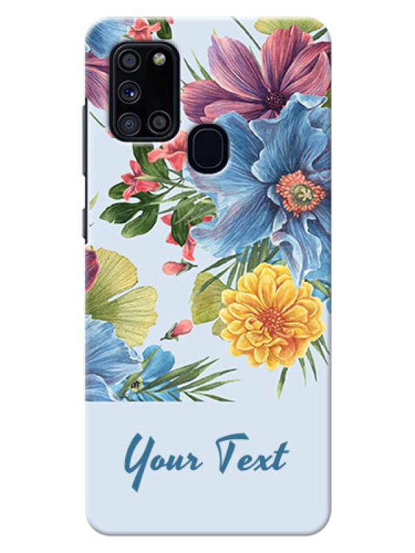 Custom Galaxy A21S Custom Phone Cases: Stunning Watercolored Flowers Painting Design