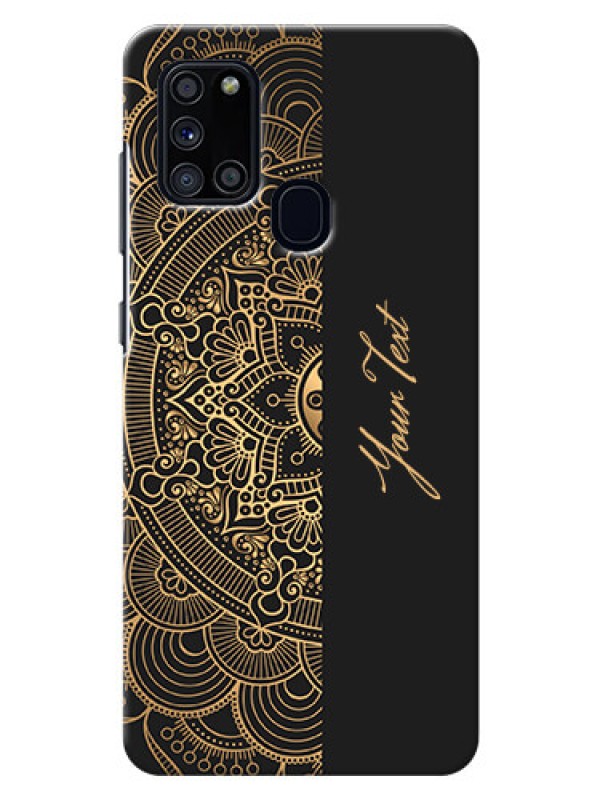 Custom Galaxy A21S Back Covers: Mandala art with custom text Design