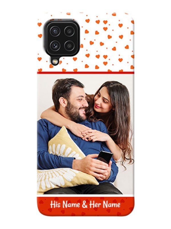 Custom Galaxy A22 4G Phone Back Covers: Orange Love Symbol Design