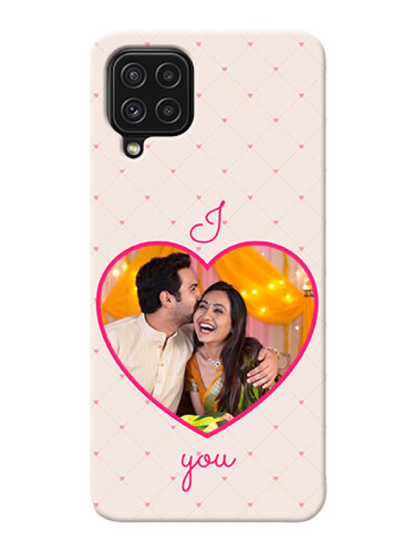 Custom Galaxy A22 4G Personalized Mobile Covers: Heart Shape Design