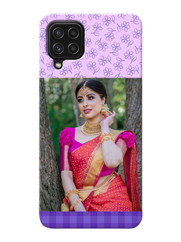 Custom Galaxy A22 4G Mobile Cases: Purple Floral Design