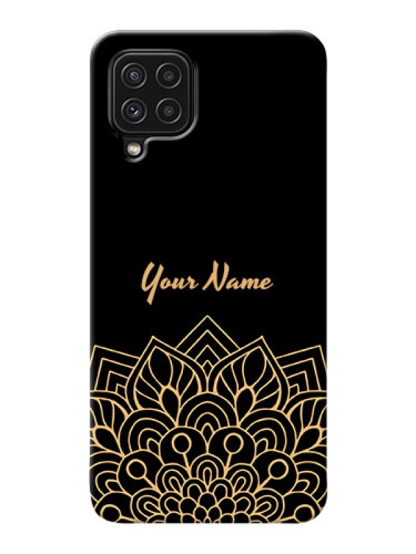 Custom Galaxy A22 4G Back Covers: Golden mandala Design