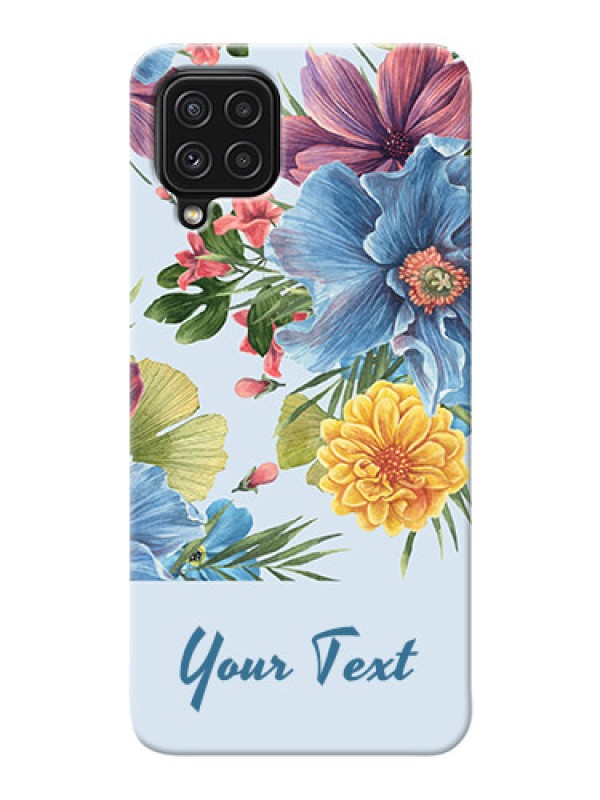 Custom Galaxy A22 4G Custom Phone Cases: Stunning Watercolored Flowers Painting Design