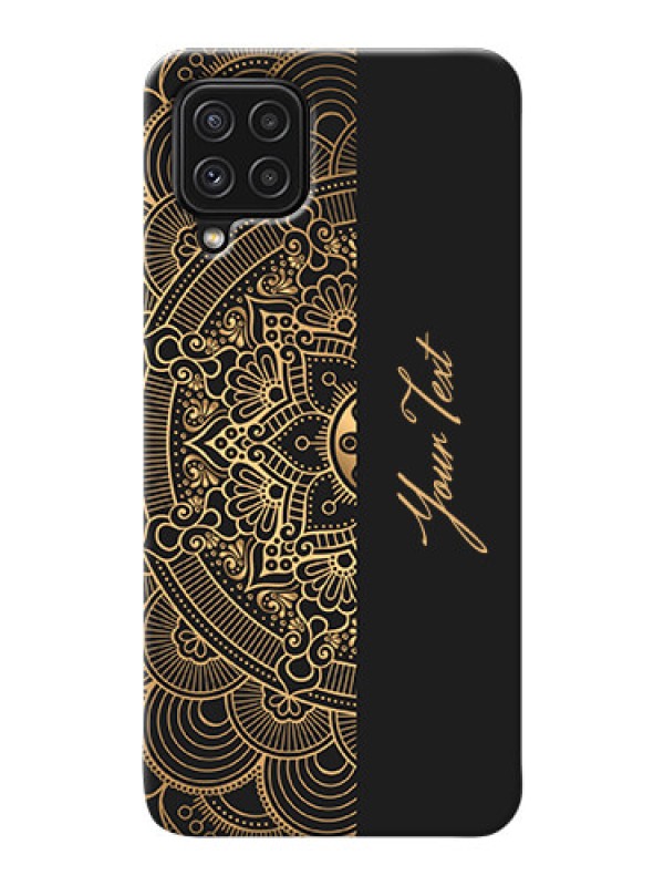 Custom Galaxy A22 4G Back Covers: Mandala art with custom text Design