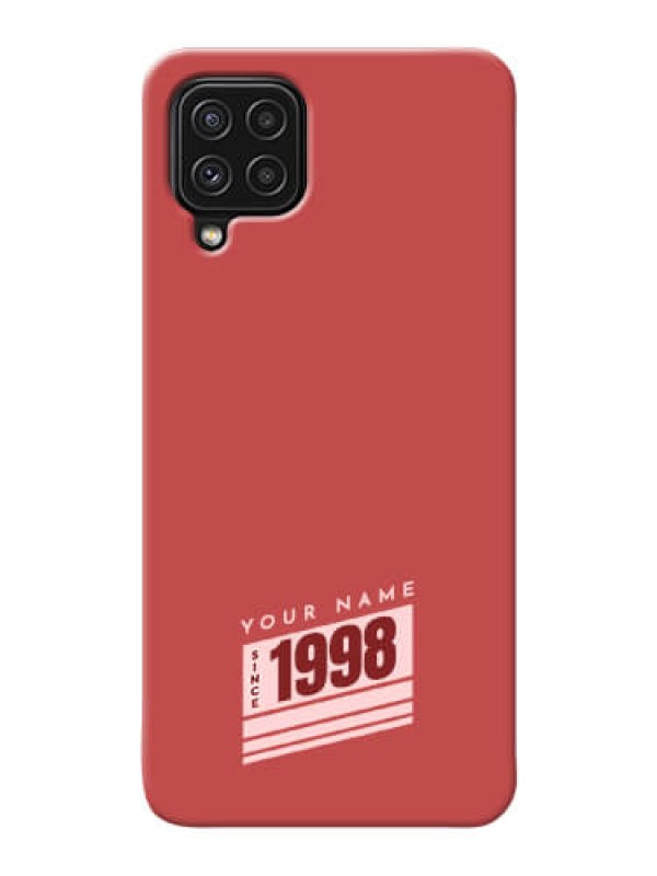 Custom Galaxy A22 4G Phone Back Covers: Red custom year of birth Design