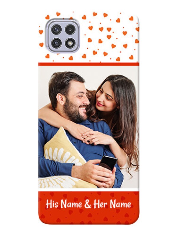 Custom Galaxy A22 5G Phone Back Covers: Orange Love Symbol Design