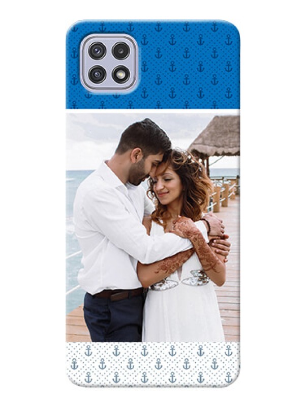 Custom Galaxy A22 5G Mobile Phone Covers: Blue Anchors Design