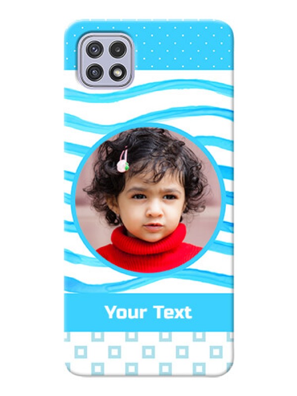 Custom Galaxy A22 5G phone back covers: Simple Blue Case Design