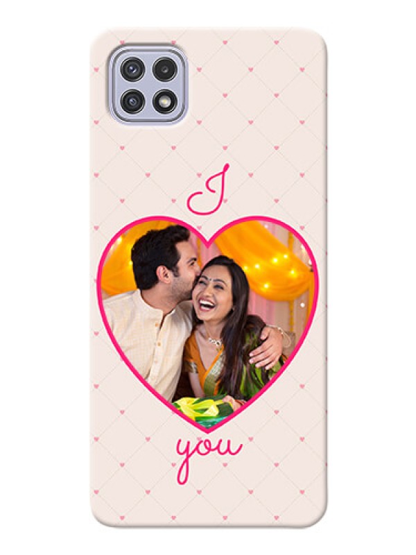 Custom Galaxy A22 5G Personalized Mobile Covers: Heart Shape Design