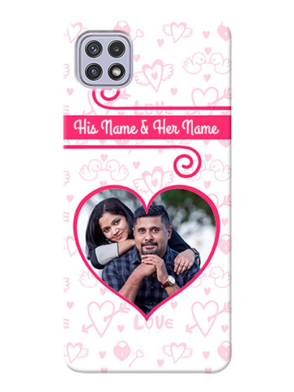 Custom Galaxy A22 5G Personalized Phone Cases: Heart Shape Love Design
