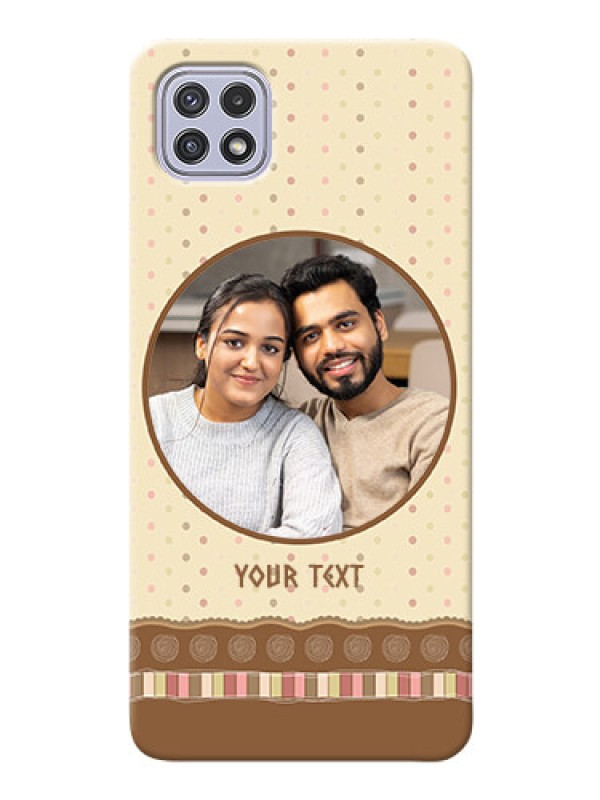 Custom Galaxy A22 5G Mobile Cases: Brown Dotted Mobile Case Design