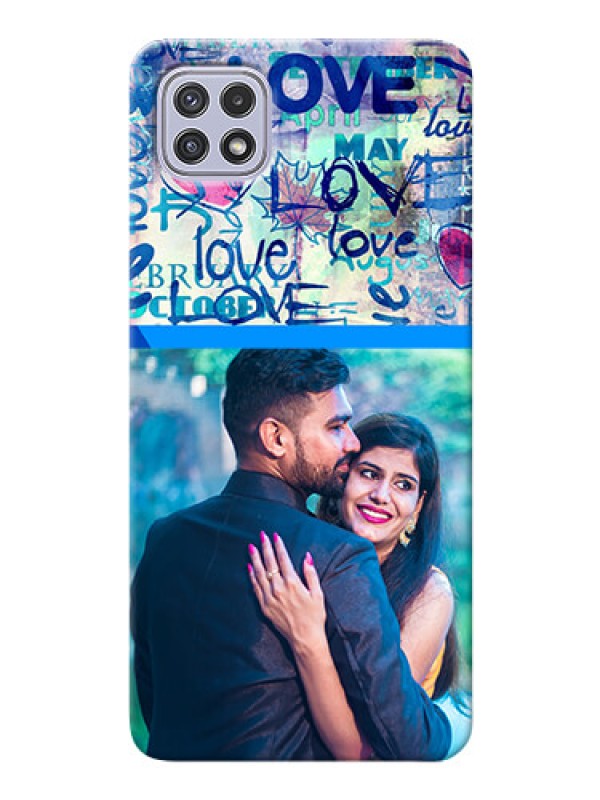 Custom Galaxy A22 5G Mobile Covers Online: Colorful Love Design