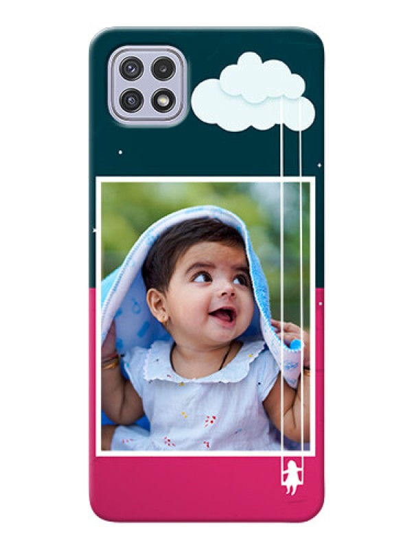 Custom Galaxy A22 5G custom phone covers: Cute Girl with Cloud Design