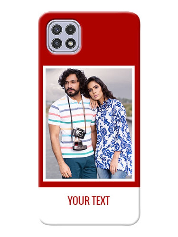 Custom Galaxy A22 5G mobile phone covers: Simple Red Color Design