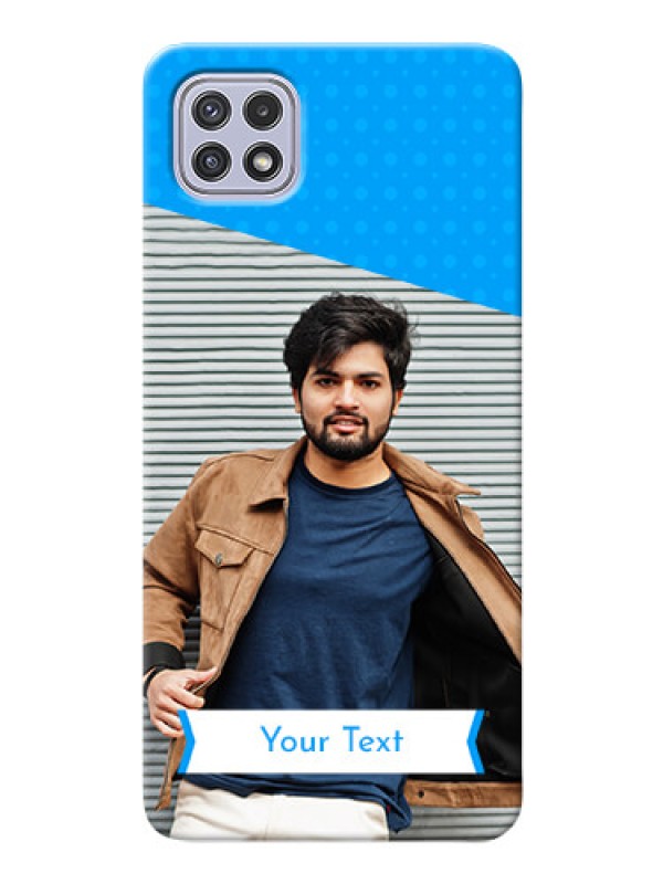 Custom Galaxy A22 5G Personalized Mobile Covers: Simple Blue Color Dotted Design