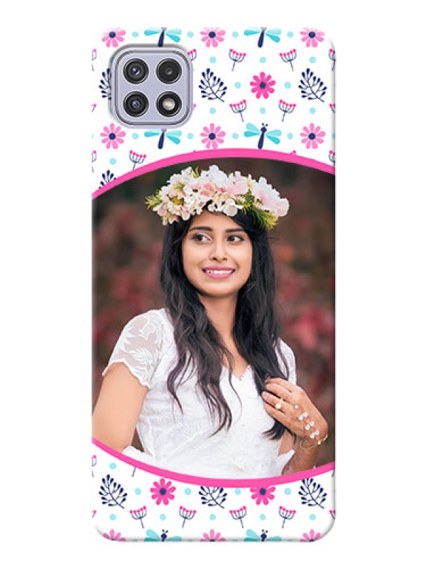 Custom Galaxy A22 5G Mobile Covers: Colorful Flower Design