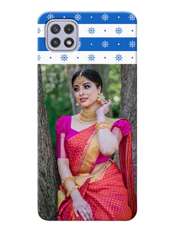 Custom Galaxy A22 5G custom mobile covers: Snow Pattern Design