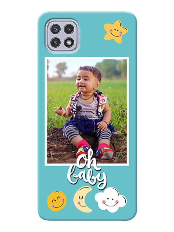 Custom Galaxy A22 5G Personalised Phone Cases: Smiley Kids Stars Design