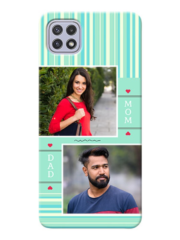 Custom Galaxy A22 5G custom mobile phone covers: Mom & Dad Pic Design