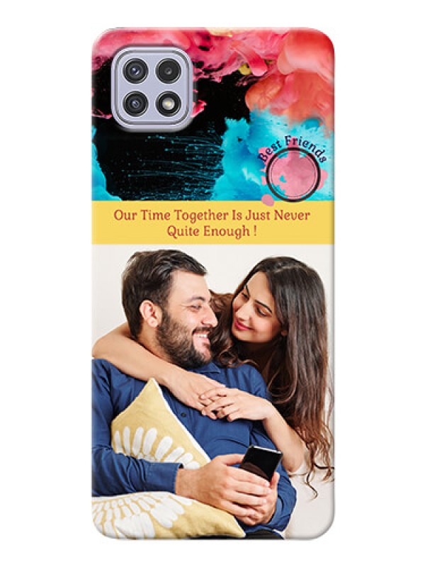 Custom Galaxy A22 5G Mobile Cases: Quote with Acrylic Painting Design