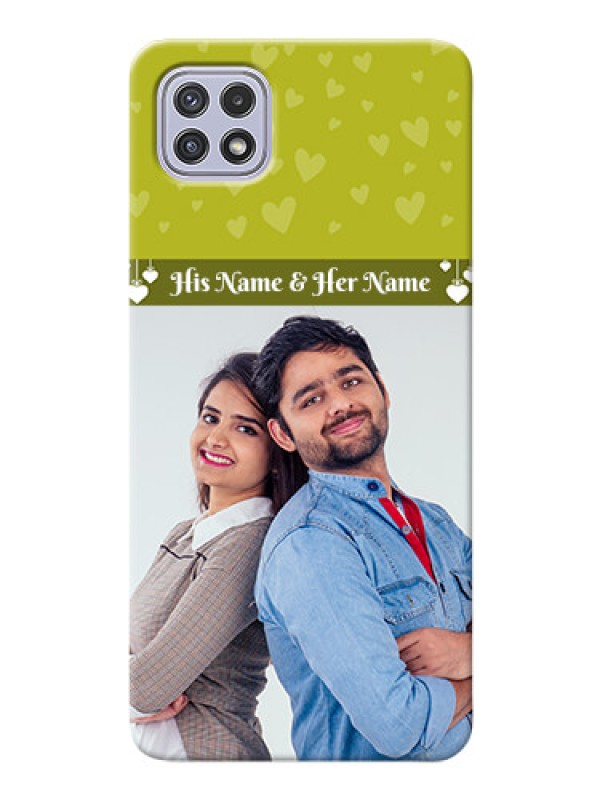 Custom Galaxy A22 5G custom mobile covers: You & Me Heart Design