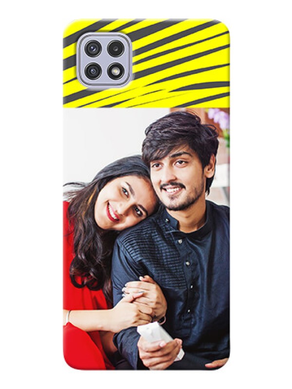 Custom Galaxy A22 5G Personalised mobile covers: Yellow Abstract Design