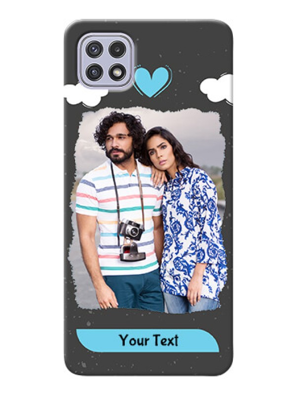 Custom Galaxy A22 5G Mobile Back Covers: splashes with love doodles Design