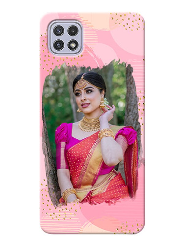 Custom Galaxy A22 5G Phone Covers for Girls: Gold Glitter Splash Design