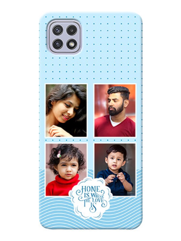 Custom Galaxy A22 5G Custom Phone Covers: Cute love quote with 4 pic upload Design