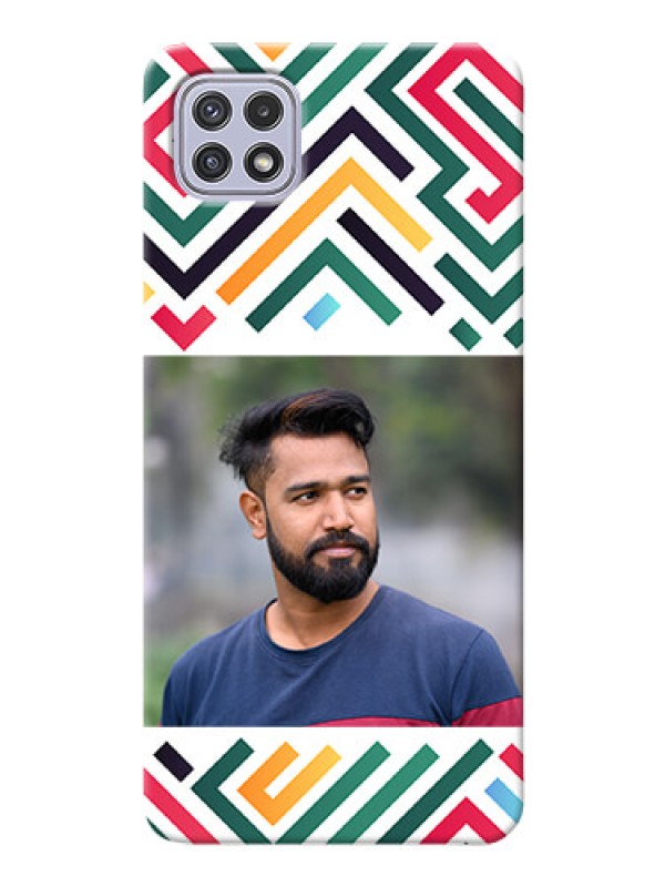 Custom Galaxy A22 5G Custom Mobile Case with Colorful Maze Pattern Design