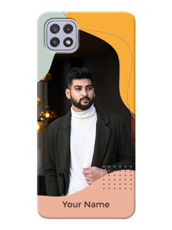 Custom Galaxy A22 5G Custom Phone Cases: Tri-coloured overlay design