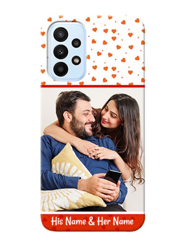 Custom Galaxy A23 Phone Back Covers: Orange Love Symbol Design