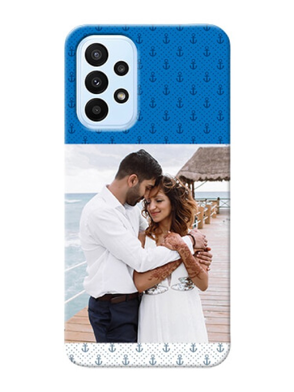 Custom Galaxy A23 Mobile Phone Covers: Blue Anchors Design
