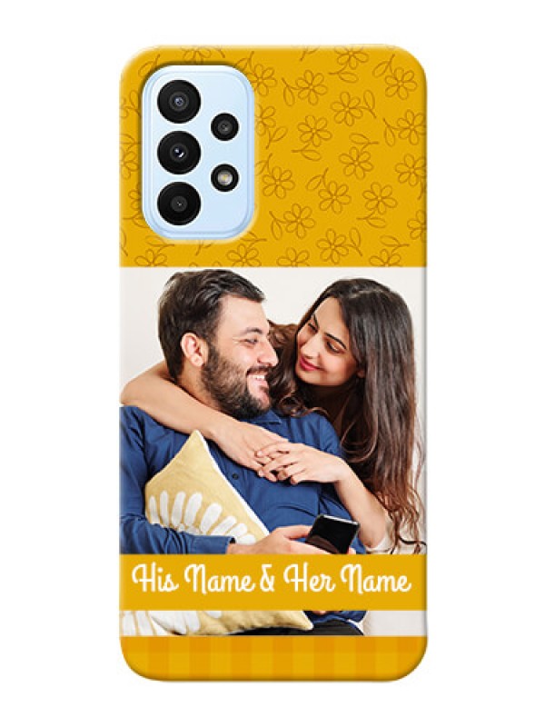 Custom Galaxy A23 mobile phone covers: Yellow Floral Design