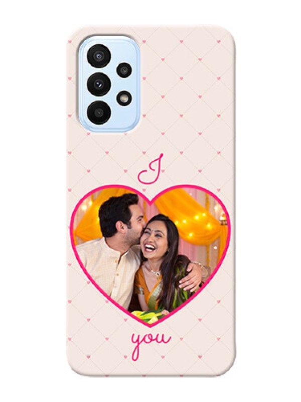 Custom Galaxy A23 Personalized Mobile Covers: Heart Shape Design