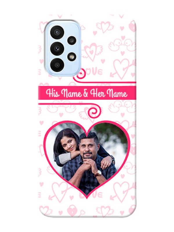 Custom Galaxy A23 Personalized Phone Cases: Heart Shape Love Design