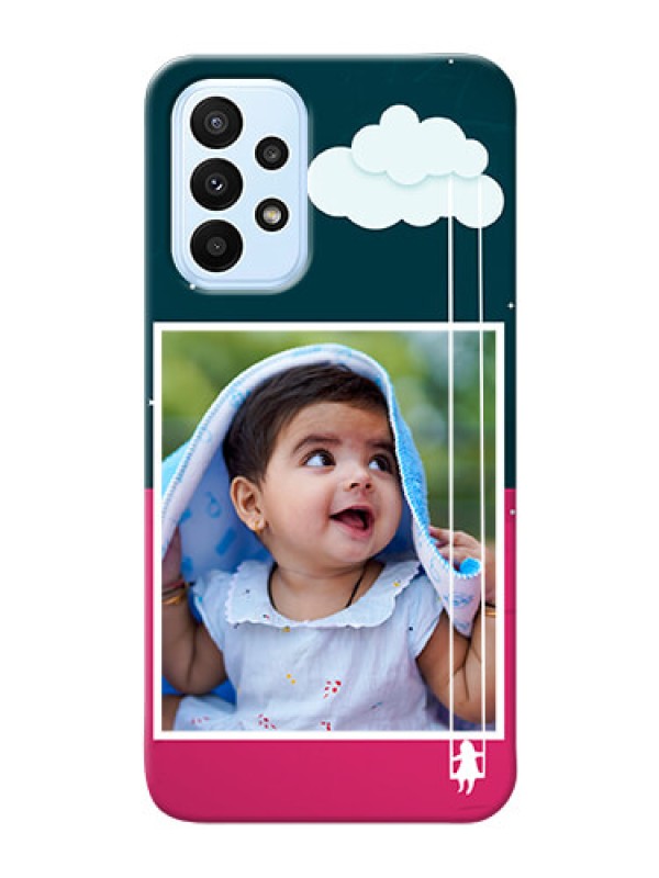 Custom Galaxy A23 custom phone covers: Cute Girl with Cloud Design